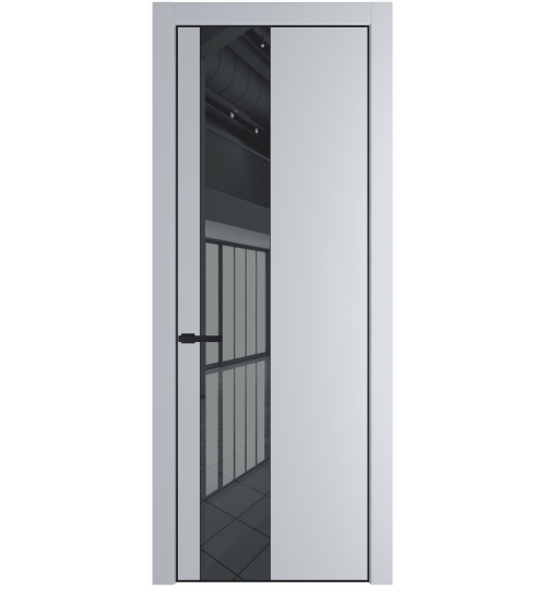 Профильдорс  19PA (Cтекло: зеркало grey, Цвет профиля: черный матовый ral9005, Цвет: лайт грей) Лайт Грей Зеркало Grey